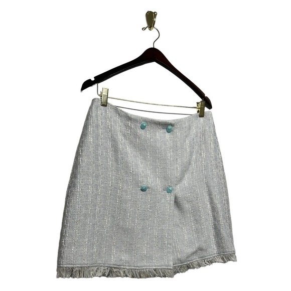 STAUD Fortuna Skirt Fog Gray White 12 - Picture 8 of 13